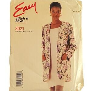 Stitch 'n Save 8021 McCall's Sewing Pattern Jacket & Dress Size 10-16 Uncut